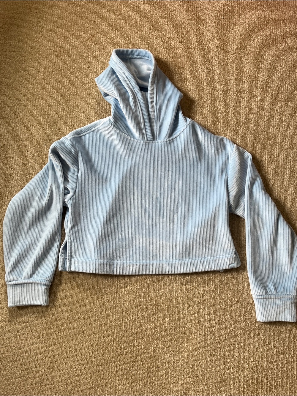 SUPER SOFT Athleta Girl Ribbed Velvet Cropped Hoodie